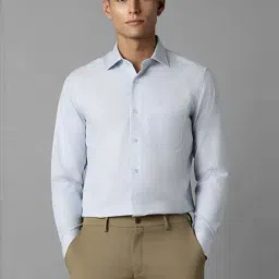Louis Philippe Blue Cotton Regular Fit Checks Shirt-picture-27