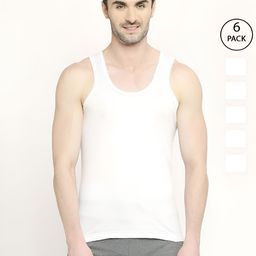 VIP Men Pack of 6 Solid Round Neck Sleeveless Basic Cotton Innerwear Vests-picture-41