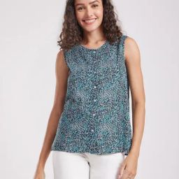 Fablestreet Black & Blue Floral Print Top-43