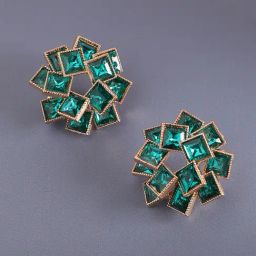 SOHI Crystal Spiral Stud Earrings For Women-image-8