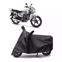 Auto Pearl Polyester Two Wheeler Cover for Hero Splendor Plus (Grey)-image-59