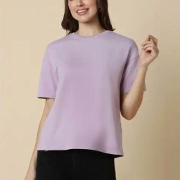 Allen Solly Lilac Cotton Self Pattern Sports T-Shirt-image-97