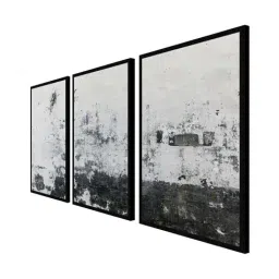 999store Grey Printed Rustic Abstract Art Paintings - Set of 3 image 3