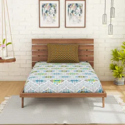 Spaces Atrium Grey Cotton 144 TC Bed Sheet Set image 2