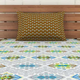 Spaces Atrium Grey Cotton 144 TC Bed Sheet Set image 3