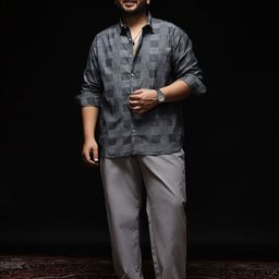 Instafab Plus Men Plus Size Comfort Fit Checked Spread Collar Cotton Casual Shirt-picture-35