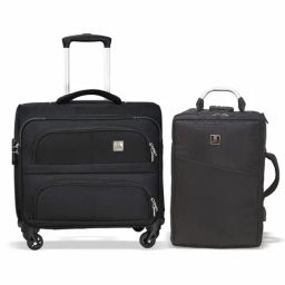 Swiss Military Small Black Combo of 2 Soft Cabin Luggage Trolley With Backpack Bag-image-68