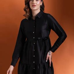 Globus Black Shirt Dress-image-68