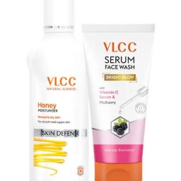 VLCC Natural Sciences Honey Moisturiser & Bright Glow Serum Face Wash Combo-16