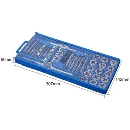 A&S TOOLSHOP Tap Die Set Nut And Bolt Screw M3-M12 Thread Size Carbon Steel Silver (Set of 40) image 2