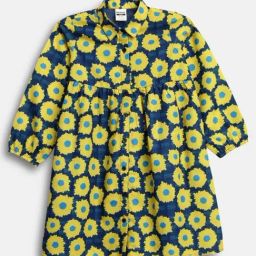 Bonkids Girls Floral Printed A-Line Dress-image-1