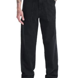 Calvin Klein Straight Denim Black Lightly Washed Mid Rise Jeans-image-90