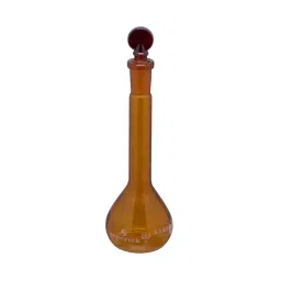 Supertek 1 L QR Coded Volumetric Flask Amber Color Class A with Interchangeable Glass and Super Stopper, USP Certificate, 74.419.1000QR (Pack of 2) image 2