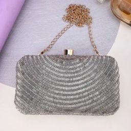 Gaurapakhi Silver Embellished Small Clutch-image-59