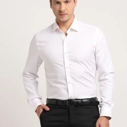 Turtle White Cotton Slim Fit Dobby Shirt-image-14