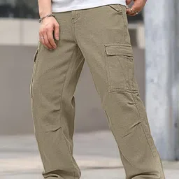 VOGAAN Men Relaxed Mid-Rise Loose Fit Cargos-image-10