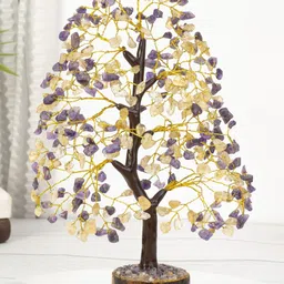 HINDCRAFT Citrine and Amethyst Gemstone Tree Showpiece-picture-7