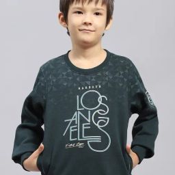 Monte Carlo Boys Green Cotton Blend Printed Sweatshirt-image-33