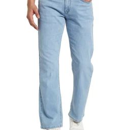 Octave Blue Bootcut Solid Stretchable Jeans-image-48