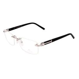 CHARRIOL Silver Rectangular Eye Frames For Men-image-7