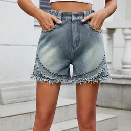 StyleCast Women Embellished Denim Shorts Technology-picture-20