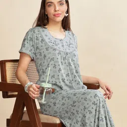 9shines Label Embroidered Maxi Nightdress-image-30