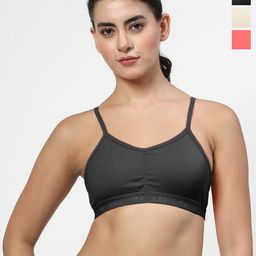 LILY stropsyliad Pack Of 3 Full Coverage Seamless Non Padded Sports Bra-10