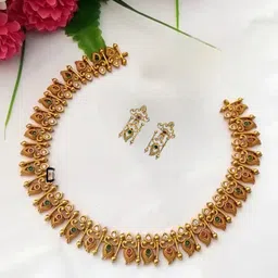 Rangrozo Jewellery Gold Plated Stones Studded Jewellery Set-55