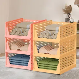 Aura Cream Colored & Pink 6 Pieces Storage Wardrobe Organisers-image-25