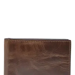 Fossil Dark Brown Distressed Leather Bi-Fold Wallet-14