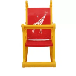 Supreme Giraffe Plastic Armless Kids Chair, Yellow Red-35