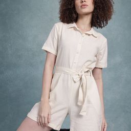 The Roadster Life Co. Pure Cotton Button-Up Playsuit with Belt-picture-35