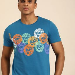 Being Human Men Blue Printed Pure Cotton T-shirt-picture-40