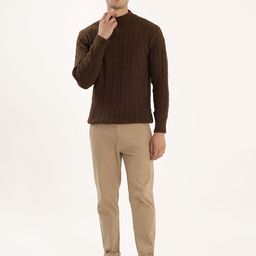 Kveto style redefined Men Cable Knit Self Design Pullover-image-64