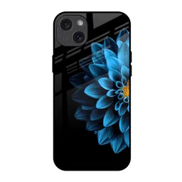 QRIOH Half Blue Flower Real Printed iPhone 15 Plus Back Case-picture-28
