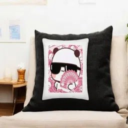 Anikmart White & Pink Printed Square Shaped Pre-Filled Cushion-11