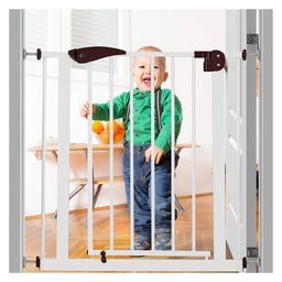 Safe O Kid Adjustable Safety Gate Covers with Auto Close & Secret Lock L 115 x B 75 cm - Black & White-image-38