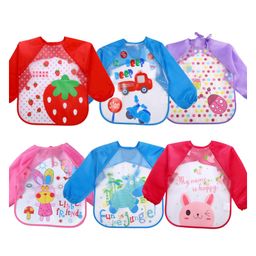 DOMENICO Full Sleeves Waterproof Printed Apron Wearable Bib Pack Of 6( Designs May Vary)-14