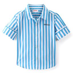 Babyhug Cotton Woven Full Sleeves Shirt Striped - Blue-image-27