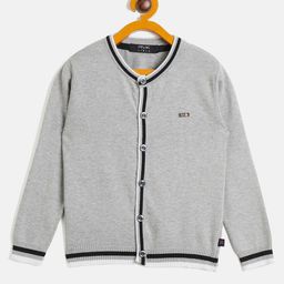 RVK Full Sleeves Solid Cotton Cardigan - Grey-picture-16
