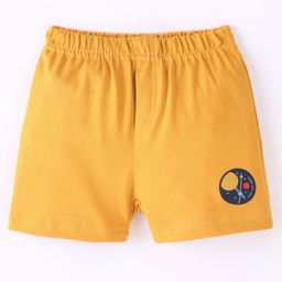 Ollypop Cotton Knee Length Solid Shorts with Placement Print - Honey-image-48