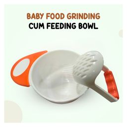 ZIKKU Baby Food Grinding and Feeding Bowl Set - Portable Masher & Serving Bowl for Baby - Red-picture-22