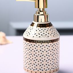 Voncasa Ceramic Glossy Off White color Soap Dispenser (550 Ml)-image-27