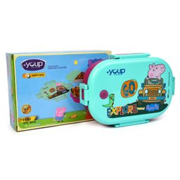 Youp Stainless Steel Green Color Peppa Pig Theme Kids Lunch Box Happy Bite 700 ml-picture-12
