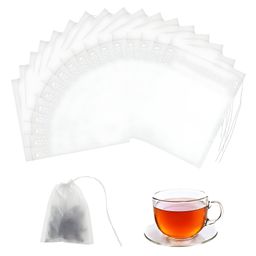 COZY VIBES 100PCS White Cotton Disposable Tea Bags, Drawstring Sealed Filter Tea Infuser for Tea, Coffee, Herbs, Spices- PACK OF 1- COLOR MAY VARY-picture-21