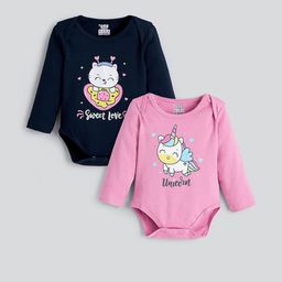 Hopscotch Girls Pack Of 2 Printed Cotton Bodysuit-picture-29