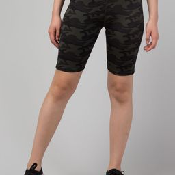 HIRRUX Women Camouflage Printed Skinny Fit Mid-Rise Cycling Sports Shorts-image-8