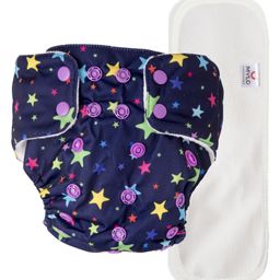 Mylo Baby Freesize Adjustable Cloth Diapers with 2 Free Insert Oeko Tex Certified Pack of 2 - Twinkle Twinkle  ABC Print Multicolour image 2