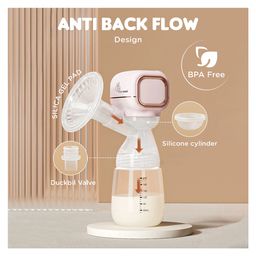 R for Rabbit First Feed Pure Electric Breast Pump 9 Level Of Massage & Suction Mode - Peach image 4