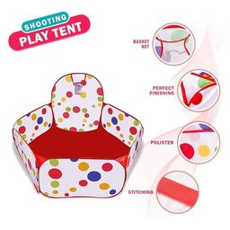 Magicwand Large Size Polyster Multi-Colored Polka Dot Basket-Ball Pool for Kids with 200 Balls Multi-Colored image 4